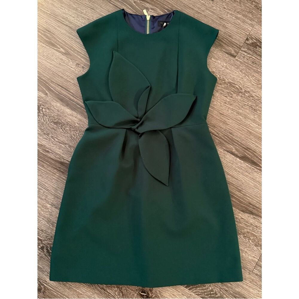 Ted Baker Polly Structured Bow Minidress in Hunter Green